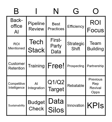 Sales QBR Bingo Card