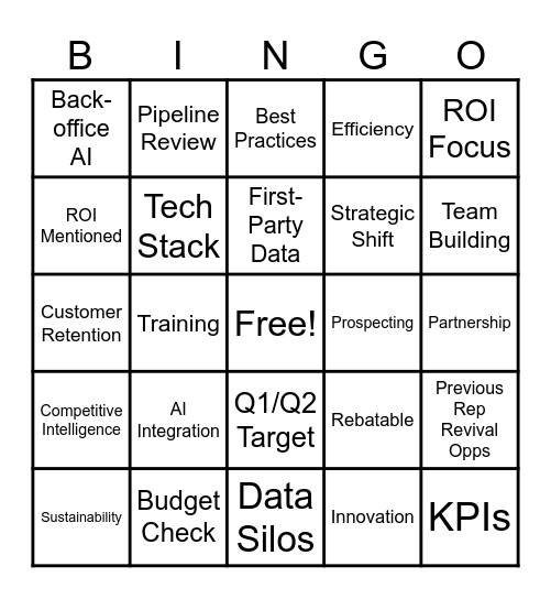 Sales QBR Bingo Card