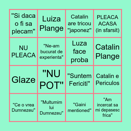 Zmarandescu Bingo Card Bingo Card
