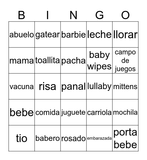 BABY Bingo Card
