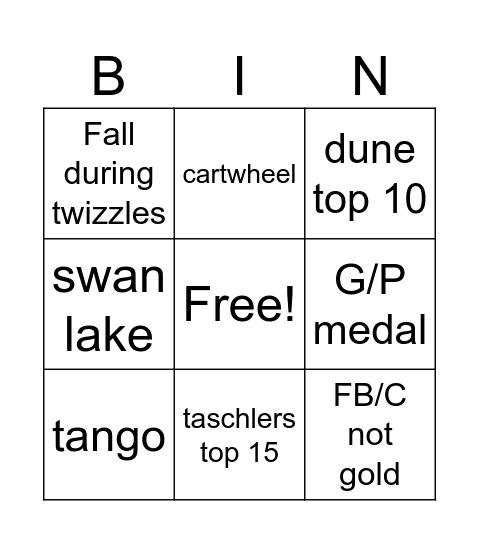 FS Free Dance Milano 2026 Bingo Card