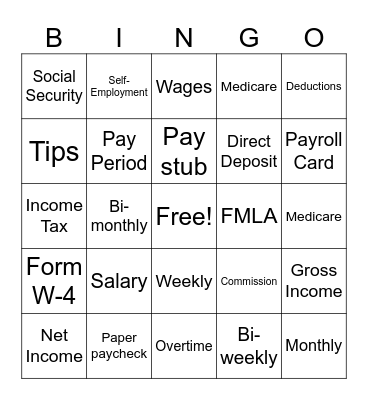 Getting Paid Bingo Card