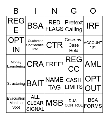 RQA BINGO Card