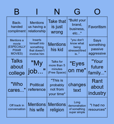 Art Class Bingo Card