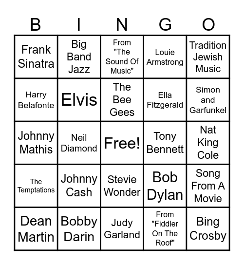 Music Bingo! Bingo Card