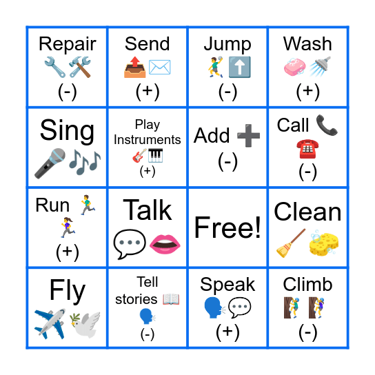 ABILITIES AND SKILLS Bingo Card