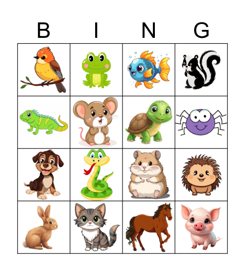 Our pets Bingo Card