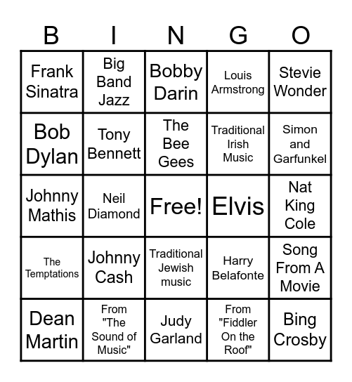 Music Bingo! Bingo Card