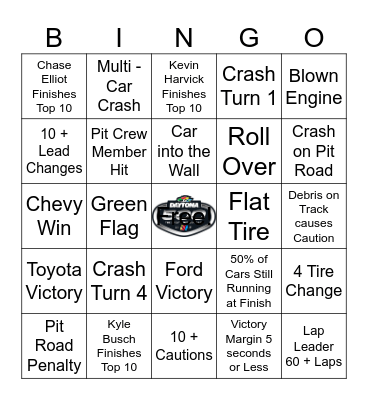 DAYTONA 500 BINGO Card