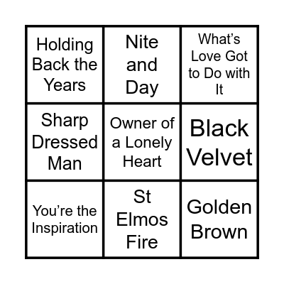 More Awesome 80s - Rapid Fire Cover All Bingo Card
