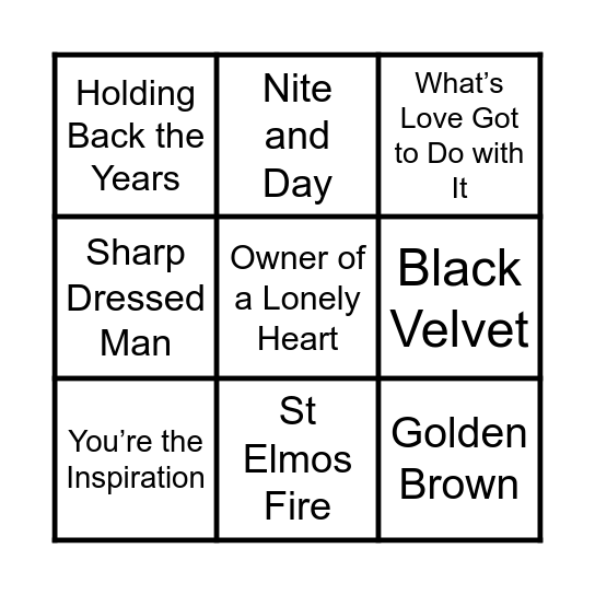 More Awesome 80s - Rapid Fire Cover All Bingo Card