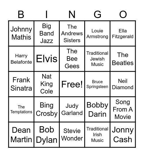 Music Bingo! Bingo Card