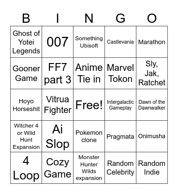 2026 Feb State of Play Bingo Card