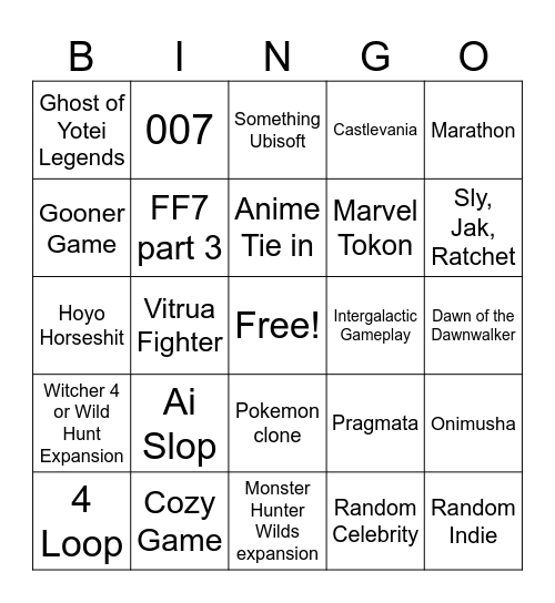 2026 Feb State of Play Bingo Card