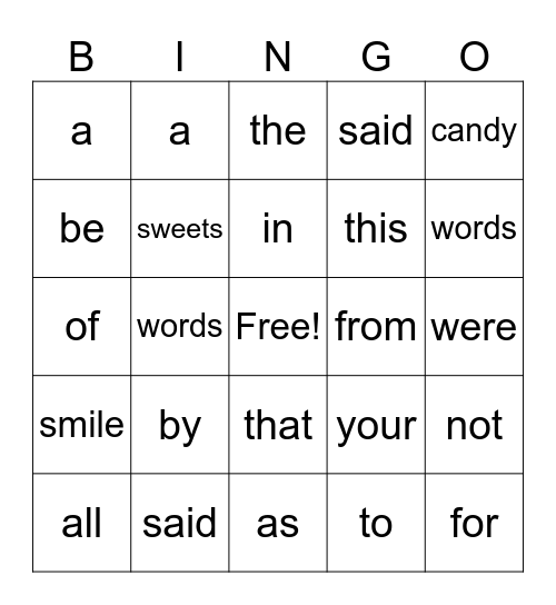 Valentines Day Bingo Card