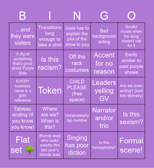 College Night Other Side Bingo Card