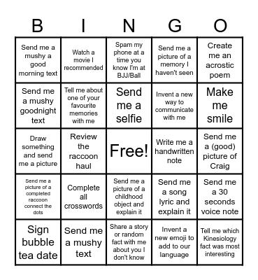 IB Bingo Card