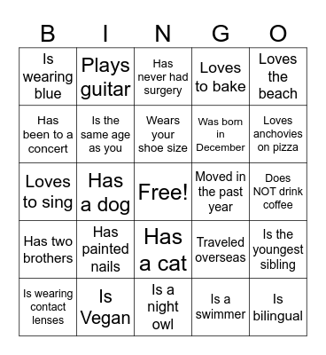 GETTING TO KNOW YOU   NCC WOC Bingo Card