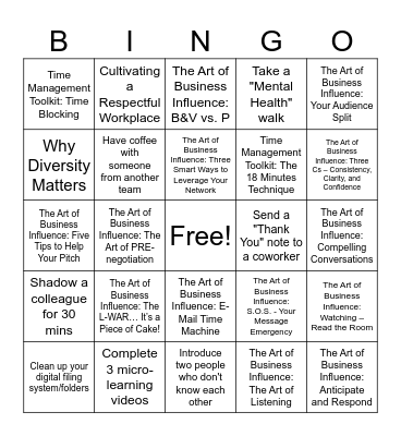 NET Bingo Card