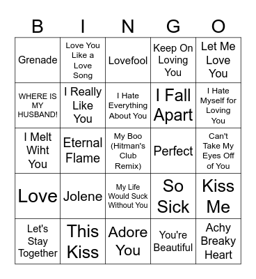 Valentine's Day Bingo #2 Bingo Card