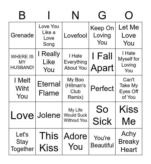 Valentine's Day Bingo #2 Bingo Card