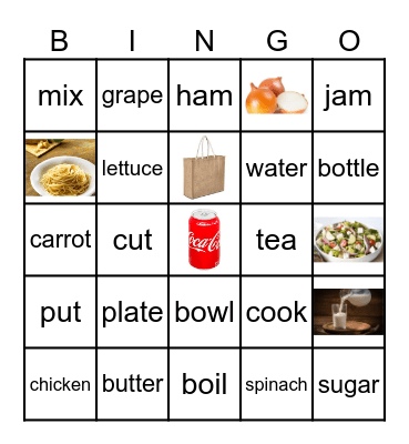 Food A1 level Bingo Card