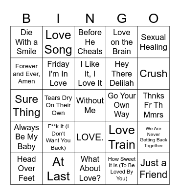 Valentine's Day Bingo #3 Bingo Card