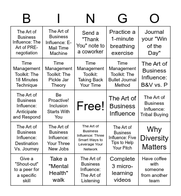 NET Bingo Card