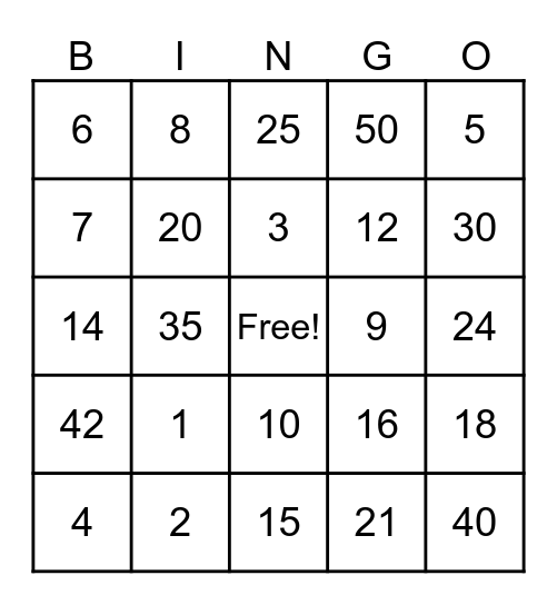 Easter Bingo #2 Bingo Card