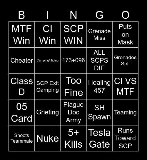 RetroBreach Bingo Card