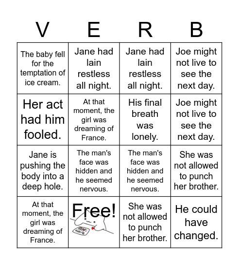 Verb Bingo Card