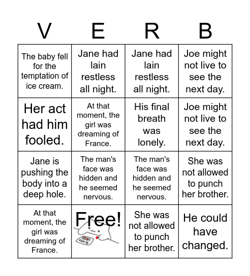 Verb Bingo Card