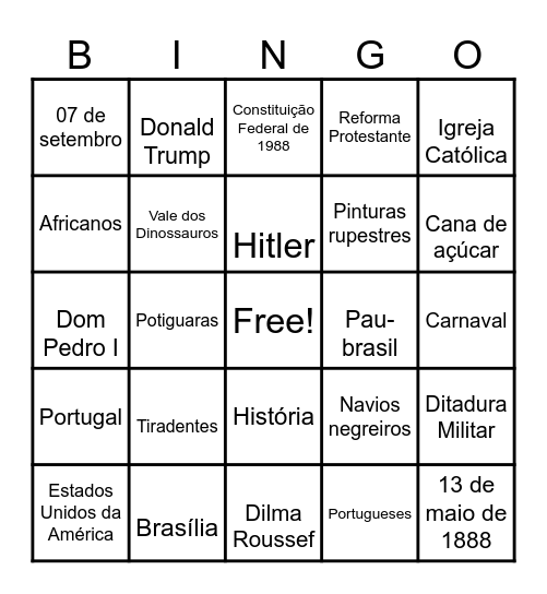 Bingo HistóricoTir Bingo Card