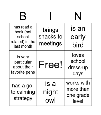 Find Someone Who... Bingo Card