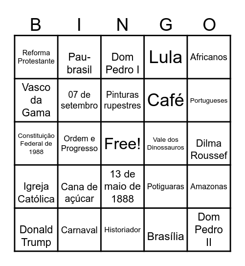 Bingo HistóricoTir Bingo Card