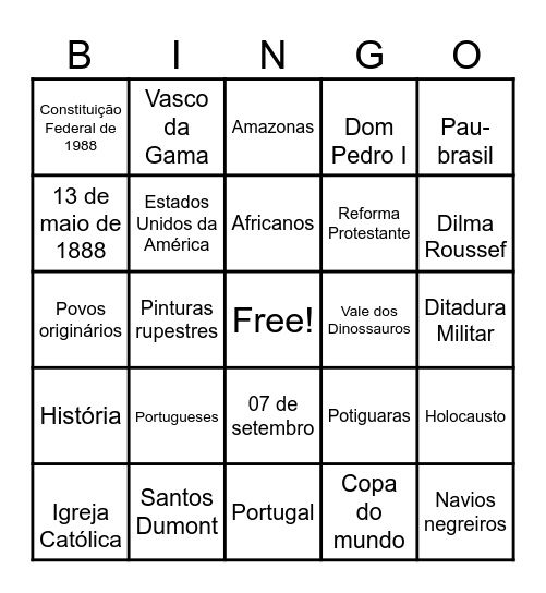 Bingo HistóricoTir Bingo Card