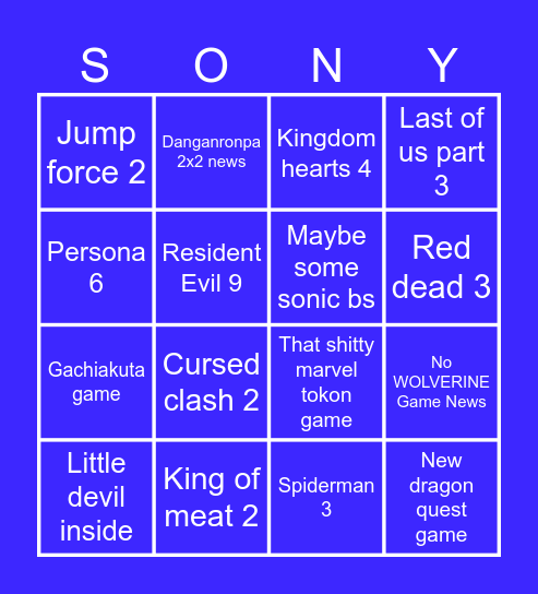 State of Play Feb. 2025 Bingo Card