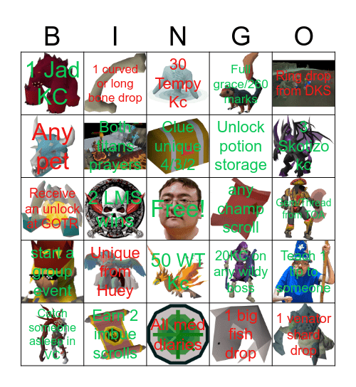 osrsfam Bingo Card