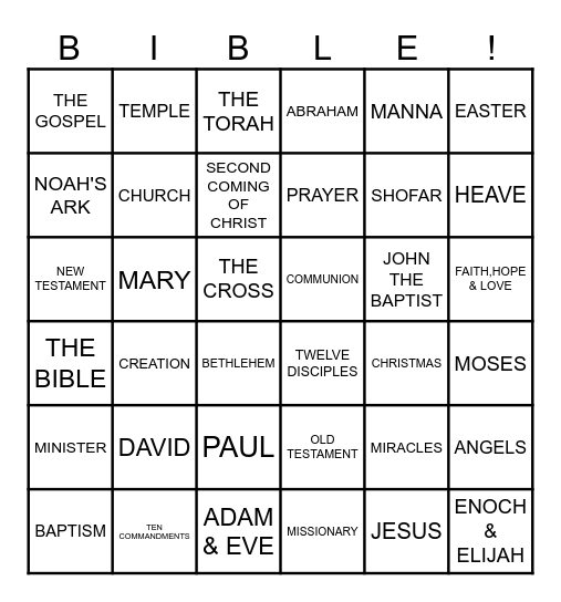 ANGELS & EASTER & LOVE Bingo Card