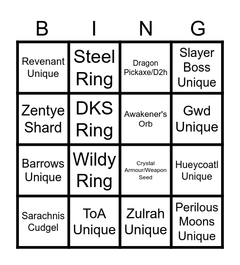 Bingo Board Bingo Card