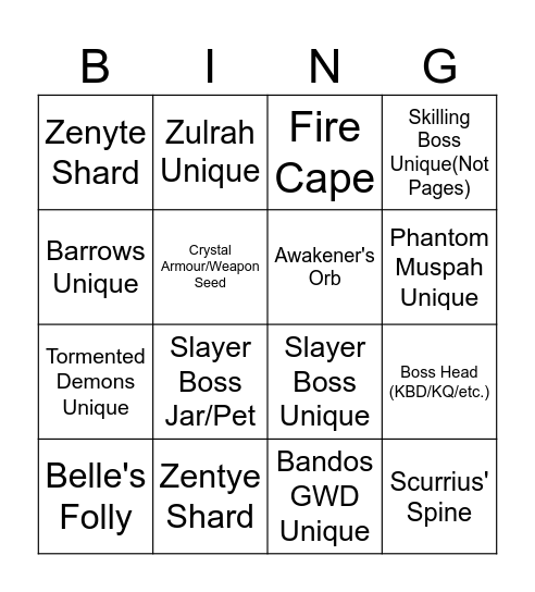 Bingo Idea Bingo Card