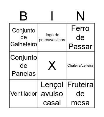 BINGO E & A Bingo Card
