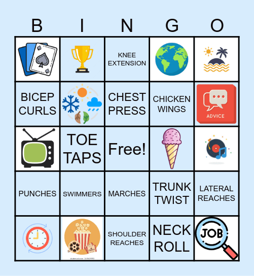 EXERCISE MIND & BODY Bingo Card