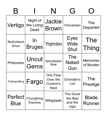 Movie Bingo Card