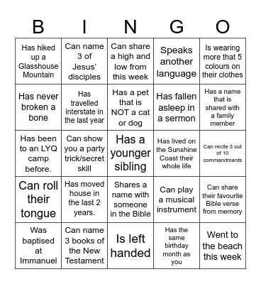 Find someone who: Bingo Card
