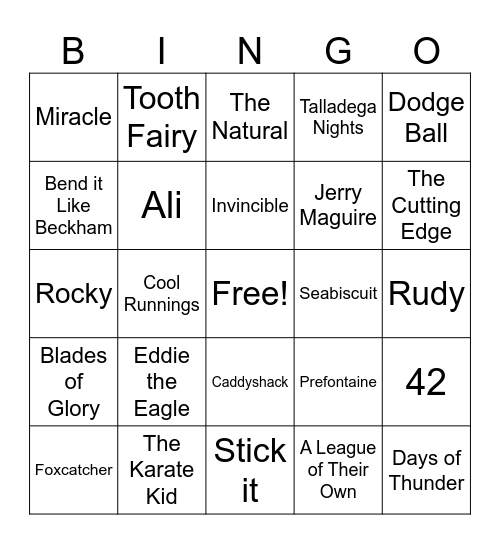 Movie Bingo Card