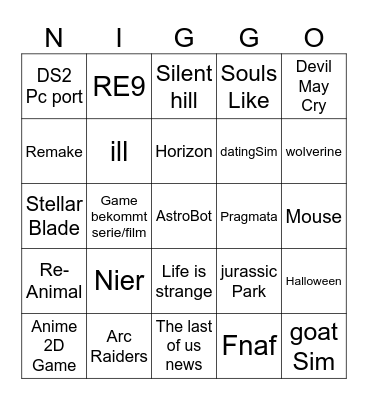 State of play Bingo Card