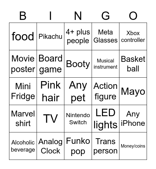 Drunk monkey bingo Card