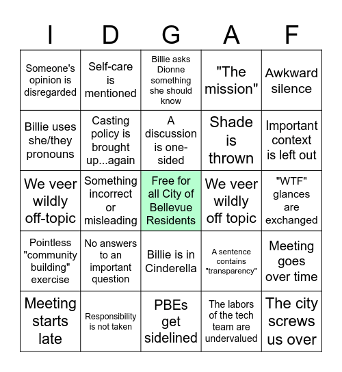 staff meeting spring 2026 Bingo Card
