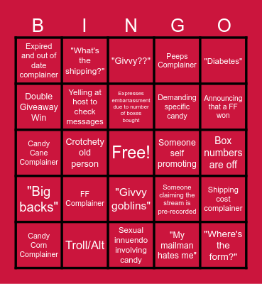 Lots of Snacks Bingo Card